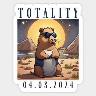 Solar Eclipse Watching Capybara Totality April 8, 2024 Sticker